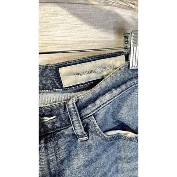 Treasure & Bond‎ Women's Release Hem Crop Boyfriend Jeans - Picture 4 of 6